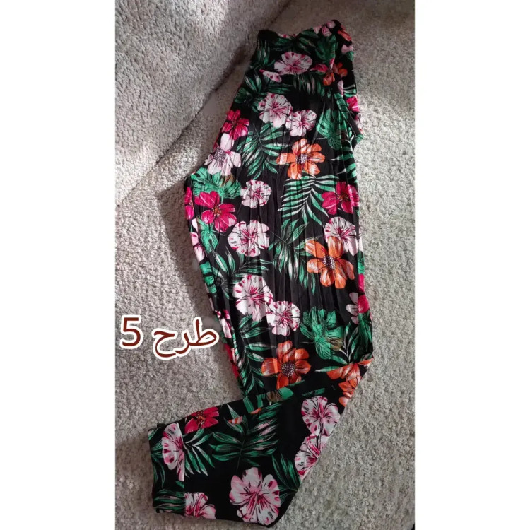 شلوار راحتی زنانه برند لیدی فری سایز جیب دار طرح شاد