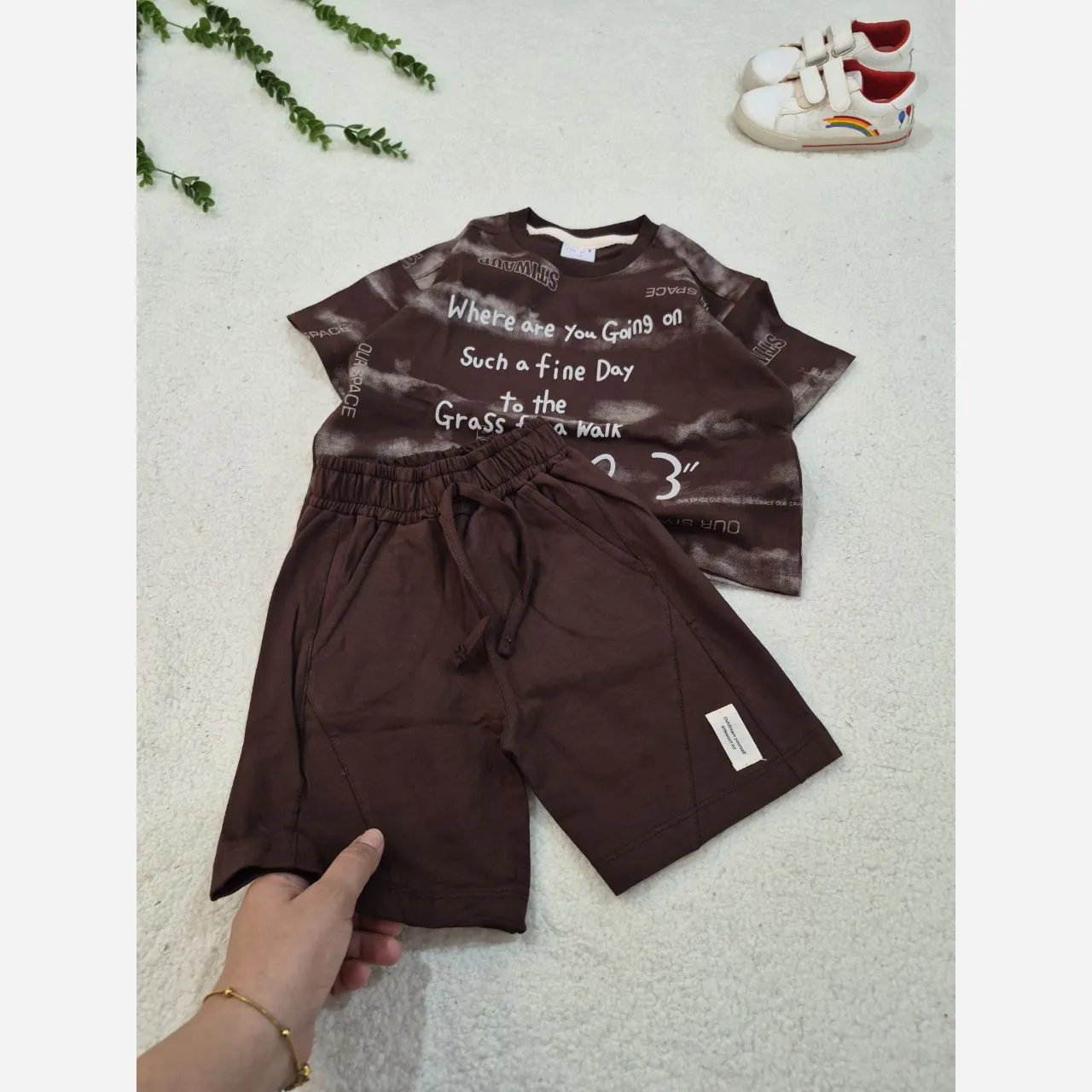 ست تیشرت و شلوارک اسپرت بچگانه سایز 35 تا 50
