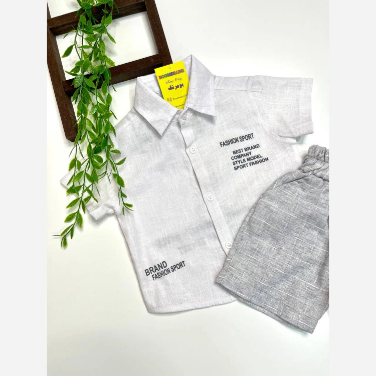 ست شومیز و شلوارک دخترانه جنس لینن مدل GOL2131