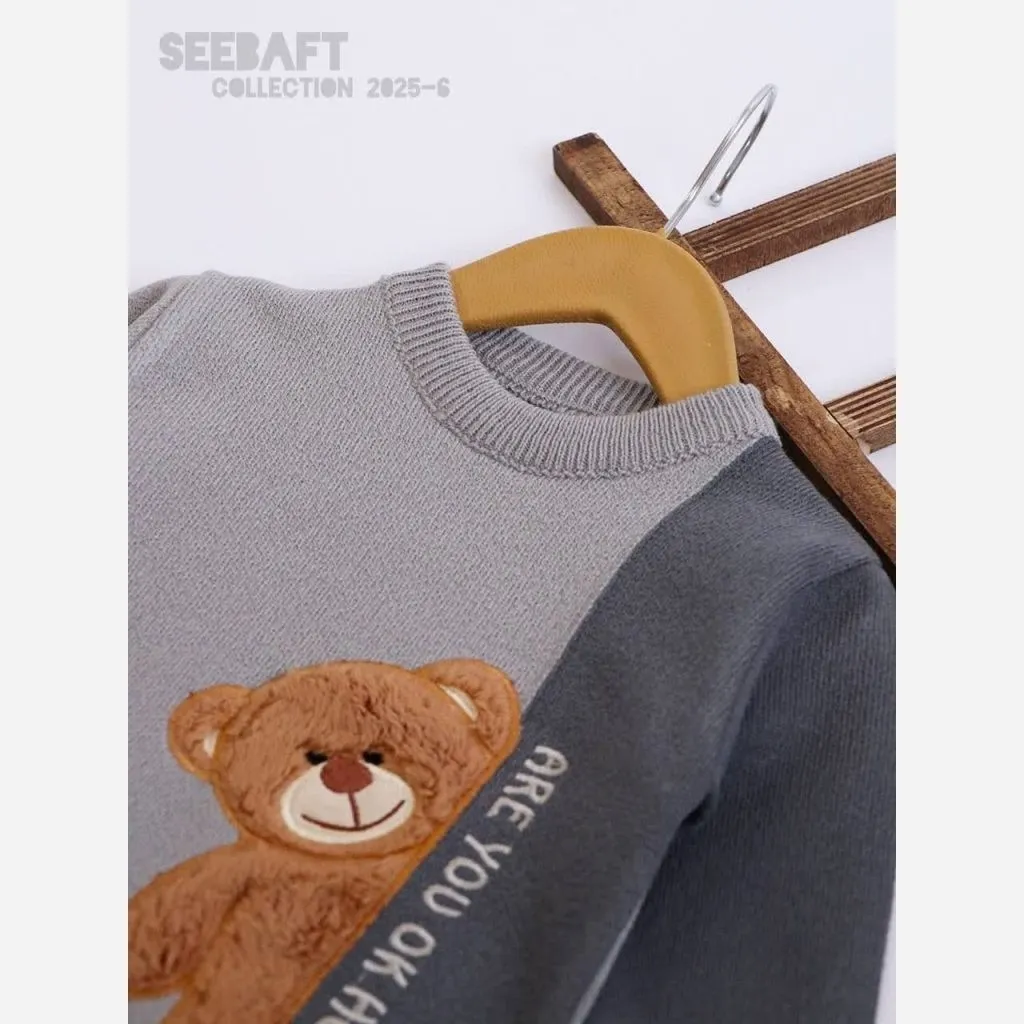 بلوز بافت گپ بچگانه طرح خرس هانی مناسب 2 تا 6 سال