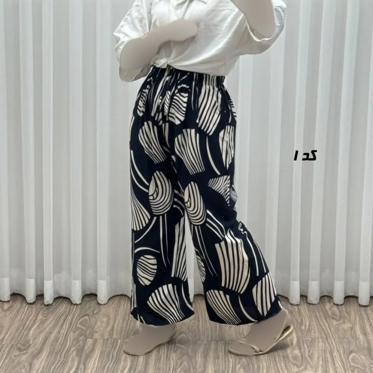 شلوار راحتی زنانه نخی فری سایز مناسب تا سایز 46 مدل P1986