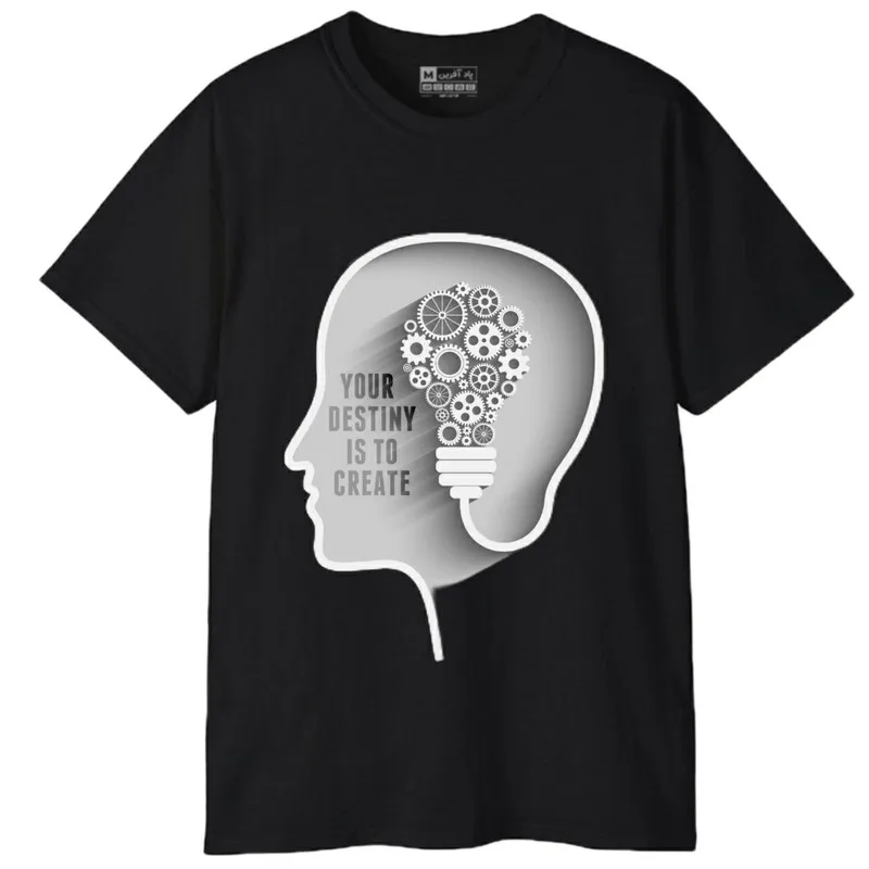 تیشرت آستین کوتاه مردانه پاد آفرین مدل 542 طرح چاپ مقاوم جنس نخ پلی استر